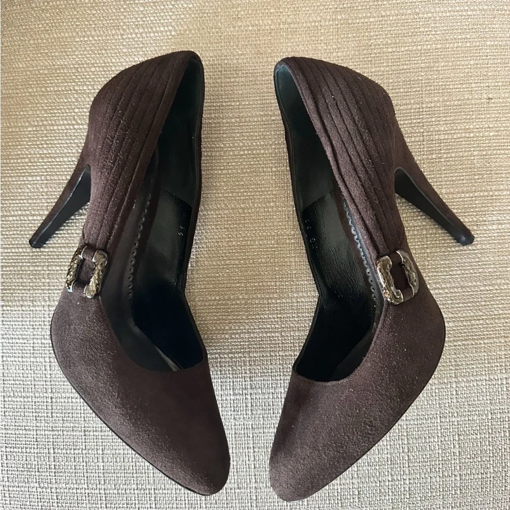 Giorgio Armani Suede Brown Pumps - Size 38 - Picture 2 of 8